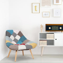 Fauteuil en tissu multicolore Arus