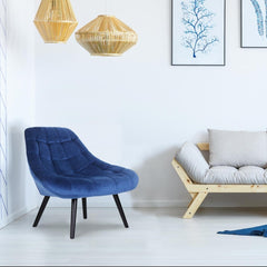 Fauteuil en velours bleu Danios