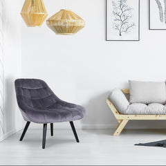 Fauteuil en velours gris Danios
