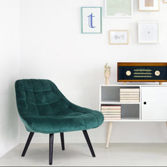 Ensemble de 2 fauteuils en velours vert Danios