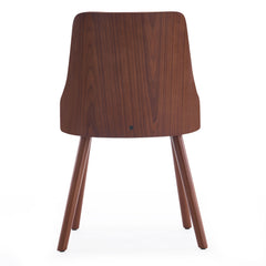 Lot de 4 chaises scandinaves Lalix Bois Noisette & Tissu bouclette Crème