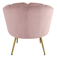 Fauteuil arrondi Brenda Velours Rose