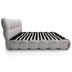 Lit-coffre design boule Bilbola avec sommier relevable 160x200cm Velours Gris