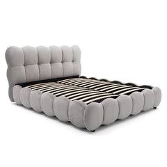 Lit-coffre design boule Bilbola avec sommier relevable 160x200cm Velours Gris
