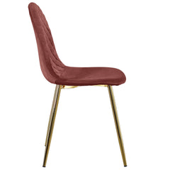 Lot de 4 chaises Atona velours rose matelassées