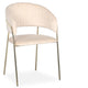 Lot de 8 chaises en métal doré et velours beige