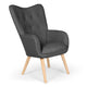 Fauteuil scandinave Amigio en tissu gris foncé