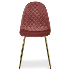 Lot de 4 chaises Atona velours rose matelassées