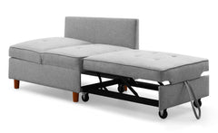 Banquette convertible 2 places Billin tissu gris
