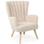 Fauteuil scandinave en tissu bouclette beige