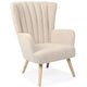 Fauteuil scandinave en tissu bouclette beige
