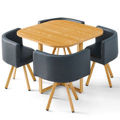 Table et chaises Agustine scandinaves gris et chêne