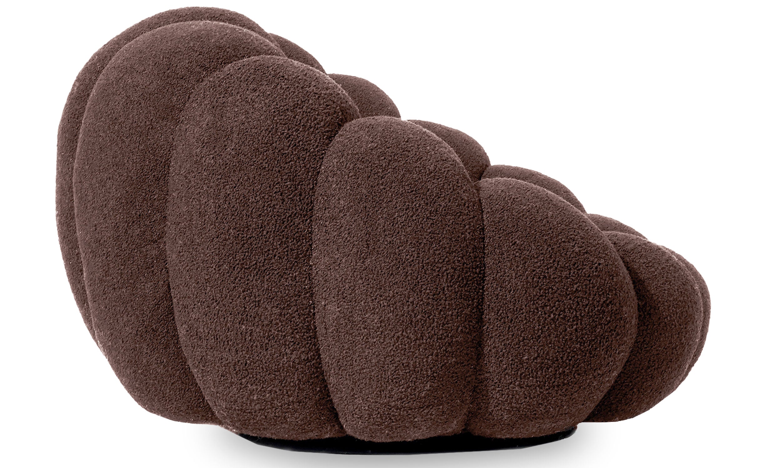 Fauteuil design coquillage Arielina Tissu bouclette Marron