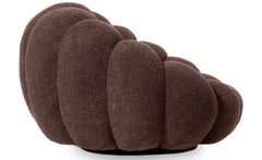 Fauteuil design coquillage Arielina Tissu bouclette Marron