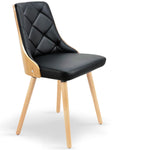 Lot de 8 chaises scandinaves en chêne clair et noir