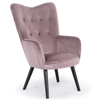 Fauteuil scandinave en velours rose