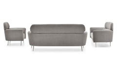Fauteuil moderne avec haut dossier Damigal Tissu doux Gris