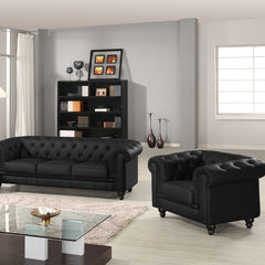 Fauteuil Abir en simili cuir noir