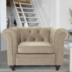 Fauteuil Abir velours taupe