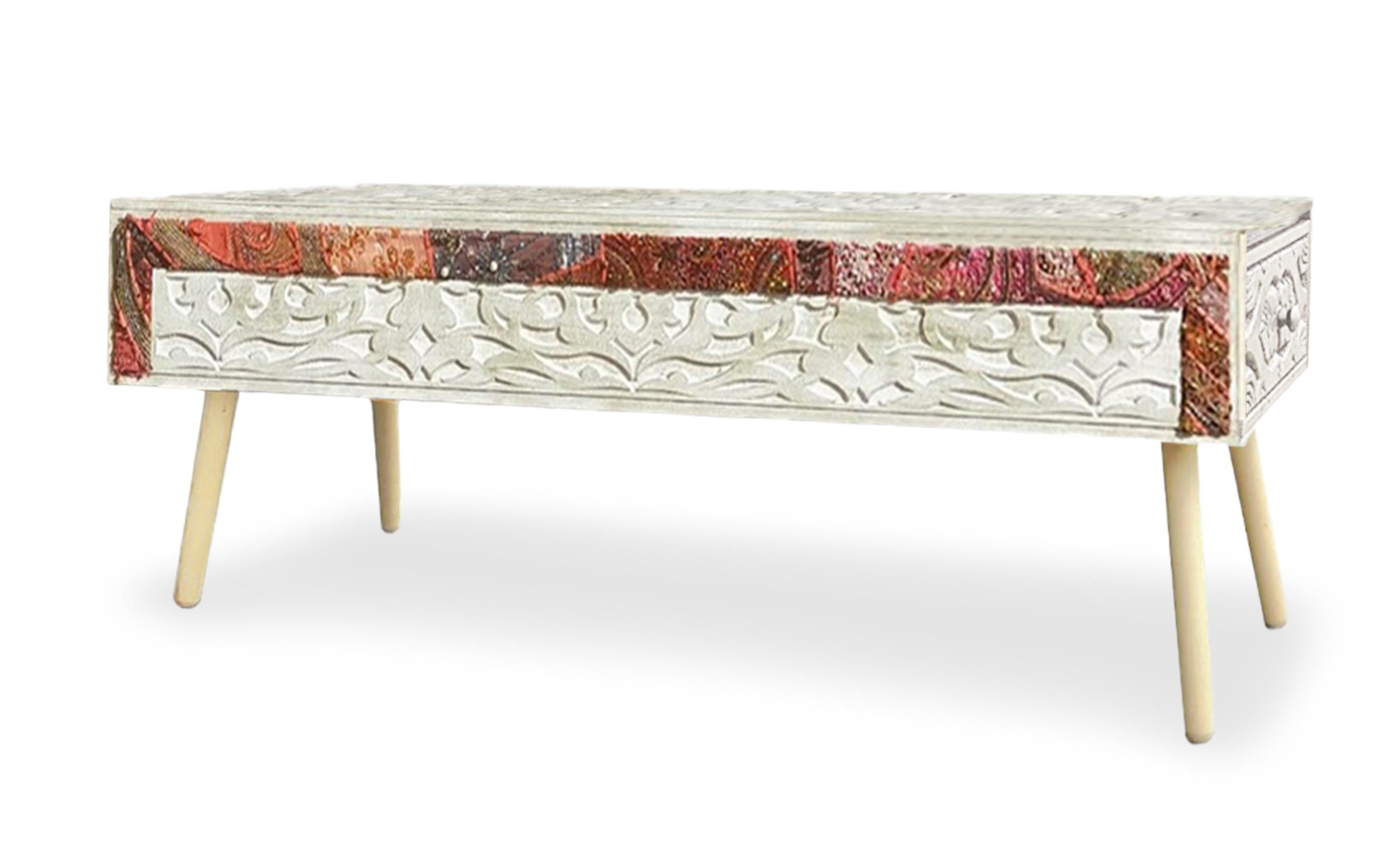 Bout de lit Jadida Blanc Tissu