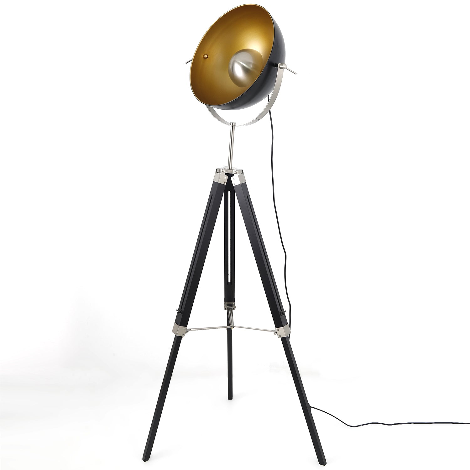 Lampadaire Apollon style cinéma Noir et Or