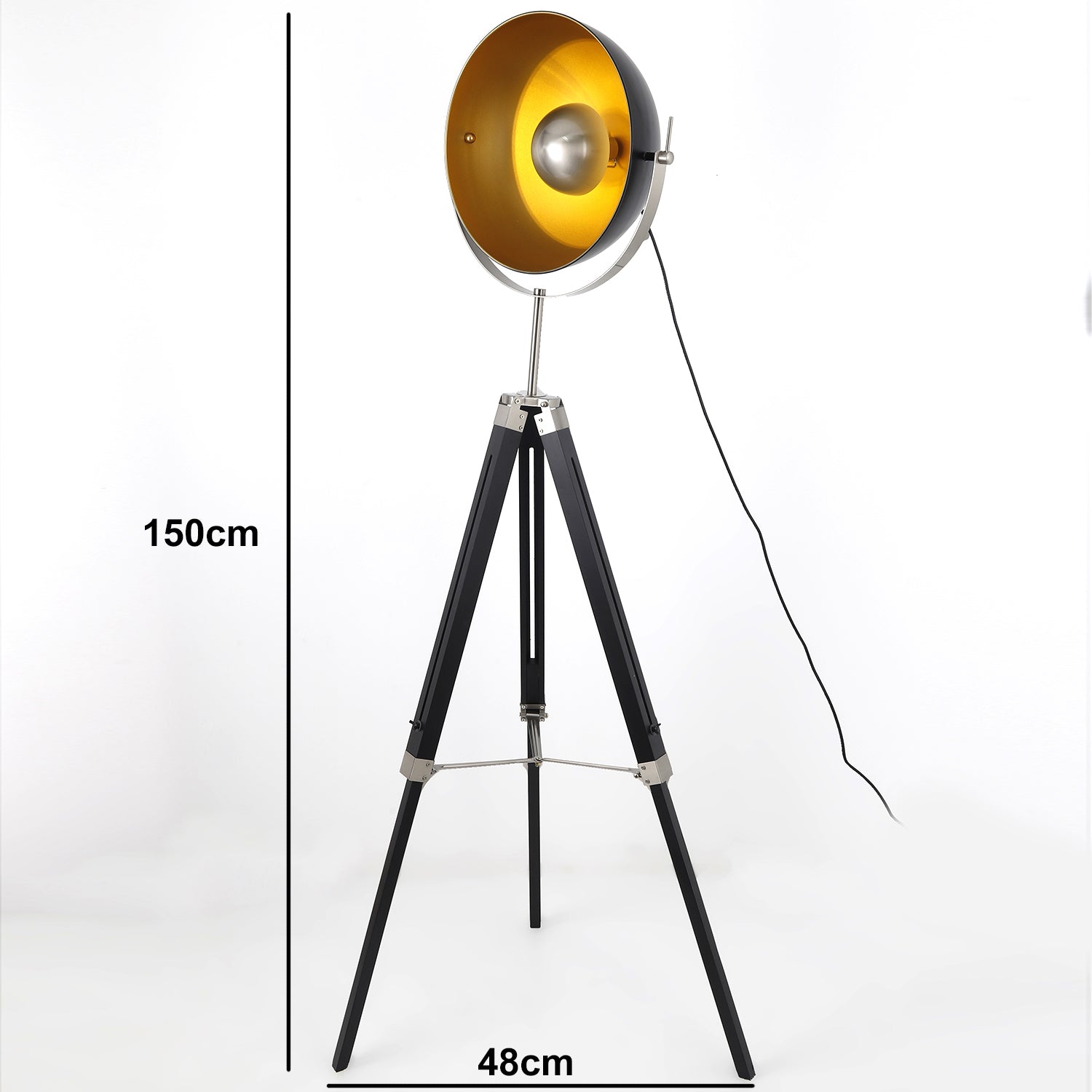 Lampadaire Apollon style cinéma Noir et Or