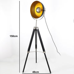 Lampadaire Apollon style cinéma Noir et Or