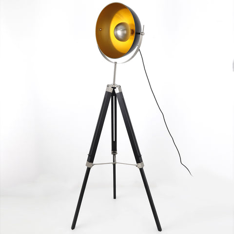 Lampadaire Apollon style cinéma Noir et Or