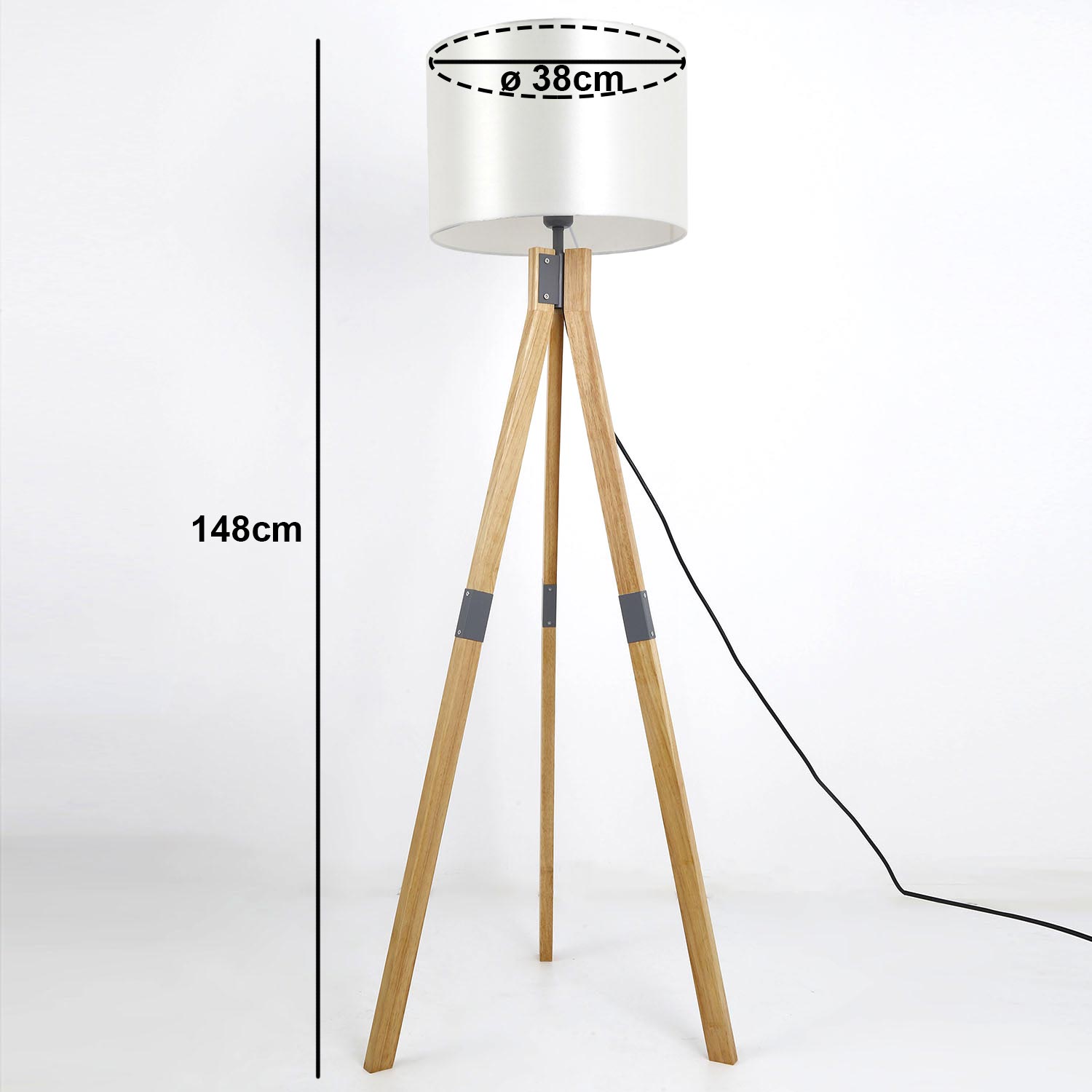 Lampadaire scandinave Wanda Bois et Blanc