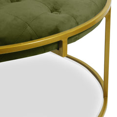 Set de 2 poufs Valona Velours Kaki