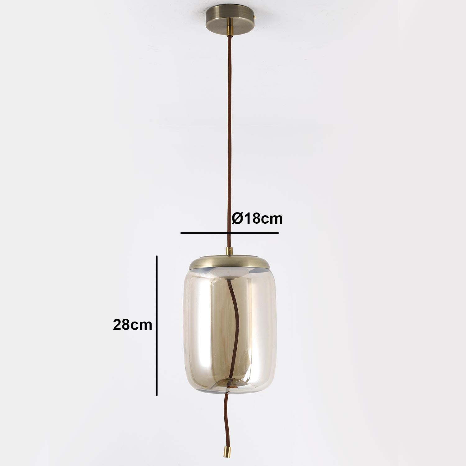 Suspension LED Odalys Verre Transparent fumé