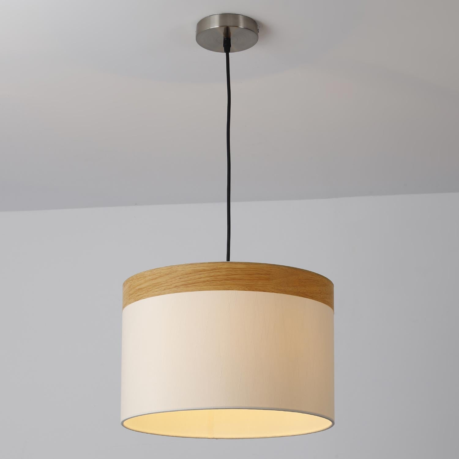 Suspension Lima Crème et Bois clair