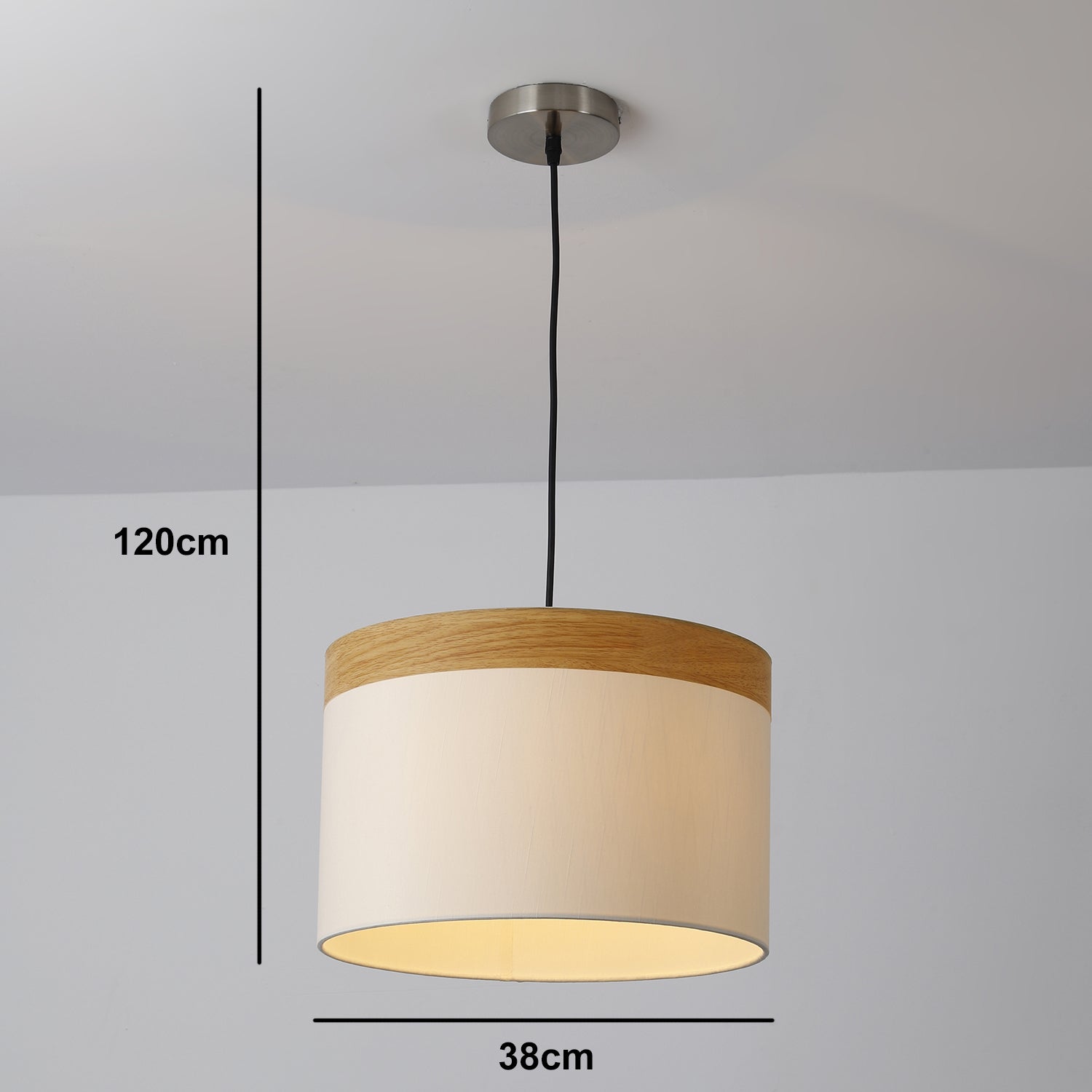 Suspension Lima Crème et Bois clair