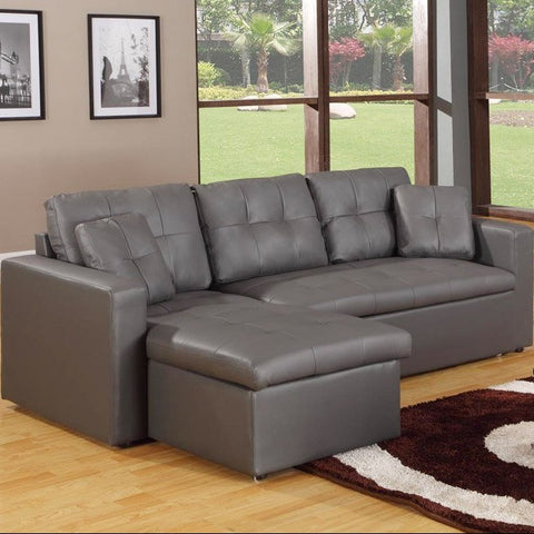 Sofá esquinero convertible en gris