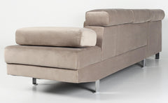 Canapé d'angle avec têtières relevables Alfa Velours Taupe