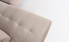 Canapé d'angle avec têtières relevables Alfa Velours Taupe