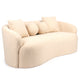 Canapé 3 places incurvé en tissu bouclette beige