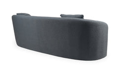 Canapé 4 places Celin XL tissu bouclette gris design incurvé