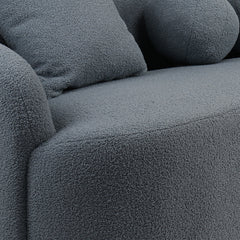 Canapé 4 places Celin XL tissu bouclette gris design incurvé