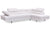 Canapé d'angle droit avec têtières ajustables en tissu bouclette crème