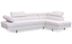 Canapé d'angle droit avec têtières ajustables en tissu bouclette crème