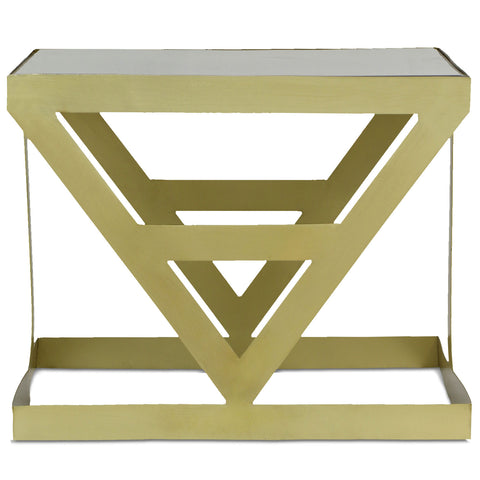 Ensemble de 3 tables d'appoint en verre fumé et métal or