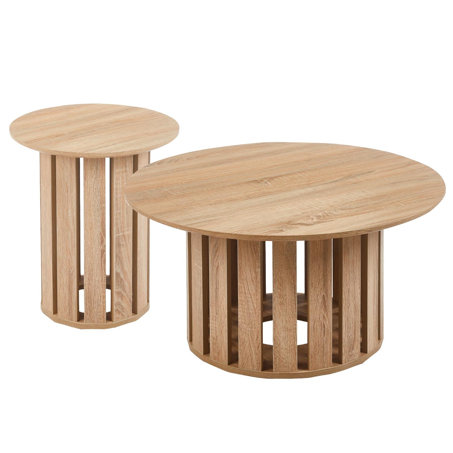 Ensemble de 2 tables basses Annabel Chêne clair