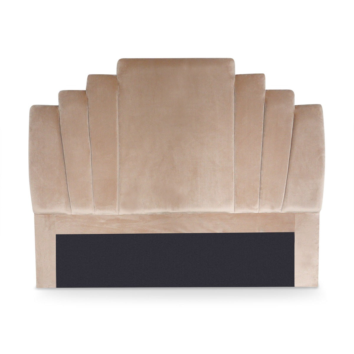 Tête de lit en velours Avera taupe 140 cm