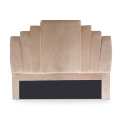 Tête de lit en velours Avera taupe 140 cm