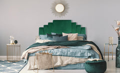 Tête de lit Avera velours vert 140 cm