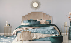 Tête de lit en velours Avera 160 cm taupe