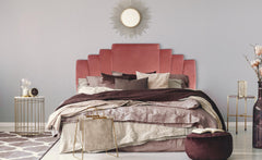 Tête de lit Avera velours rose 180 cm