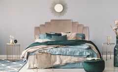 Tête de lit en velours taupe Avera 180 cm