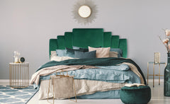 Tête de lit Avera velours vert 180 cm